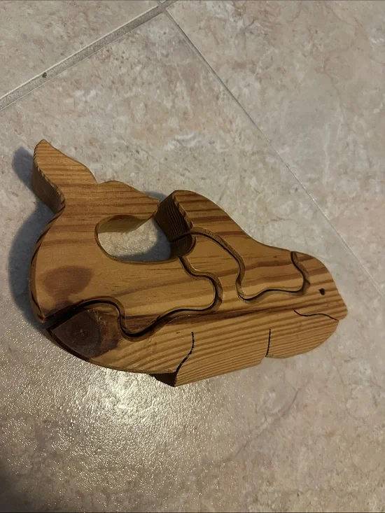 Handcrafted Wooden Whale Figurine - Natural Wood Finish