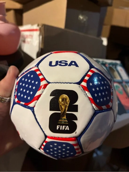 USA FIFA World Cup Mini Soccer Ball - White with Red & Blue Stars