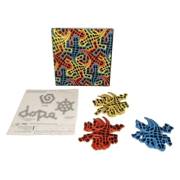 SHLAMELEONS Interlocking Lizard Puzzle 12 pieces, vintage 1976