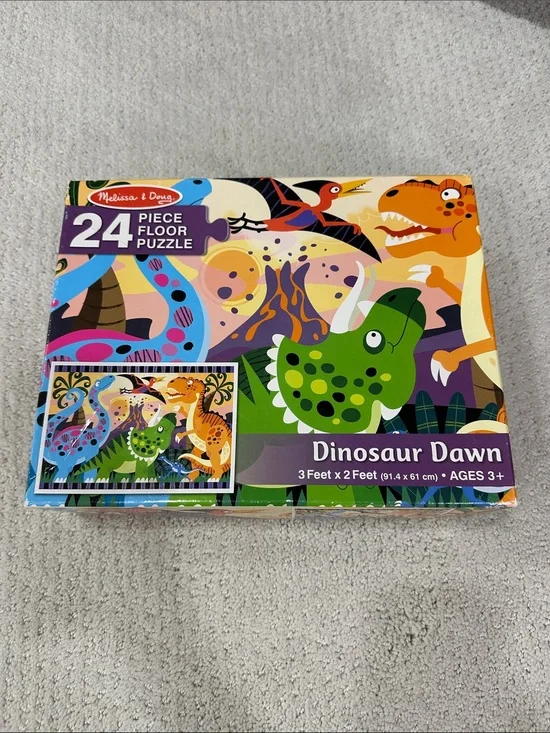 Melissa & Doug Dinosaur Dawn Floor Puzzle - Green, Orange, Purple & Blue