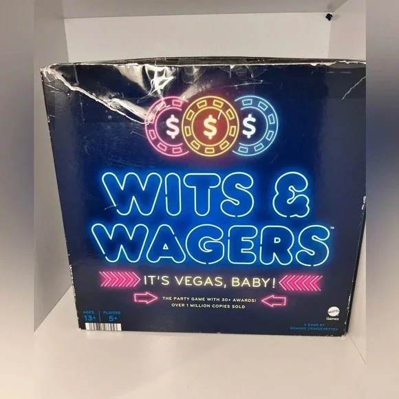 Mattel Games,‎ Wits and Wagers Board game new in box sealed, outer box damaged