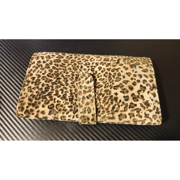 Reed and Barton Tri-Folding Travel Jewelry Clutch – Leopard Print, Faux Suede