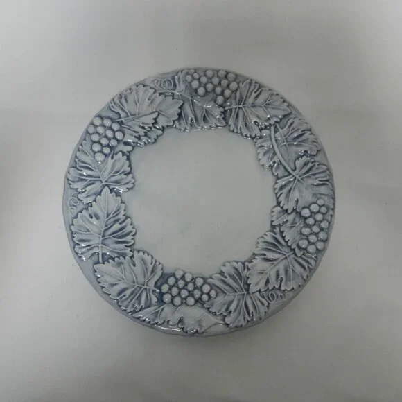 Williams Sonoma Italy blue Grapevine salad snack side plate Micro Dish NWT NEW