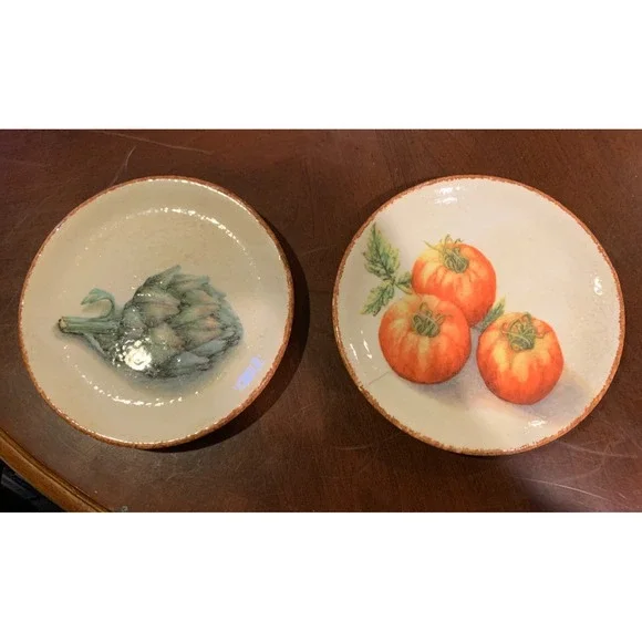 Williams Sonoma‎ Jardin Potager Vintage - Set of 2, small hairline crack