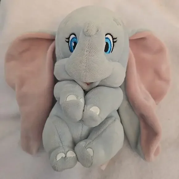 Disney TY Dumbo Plush Stuffed Animal Gray Blue Ears Toy
