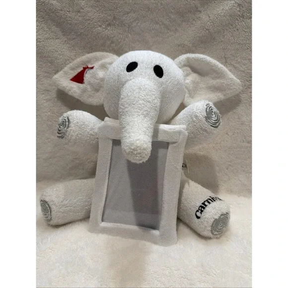 Carnival Cruise Lines White Towel Elephant Plush‎ w/ 4X6 Photo Frame - READ