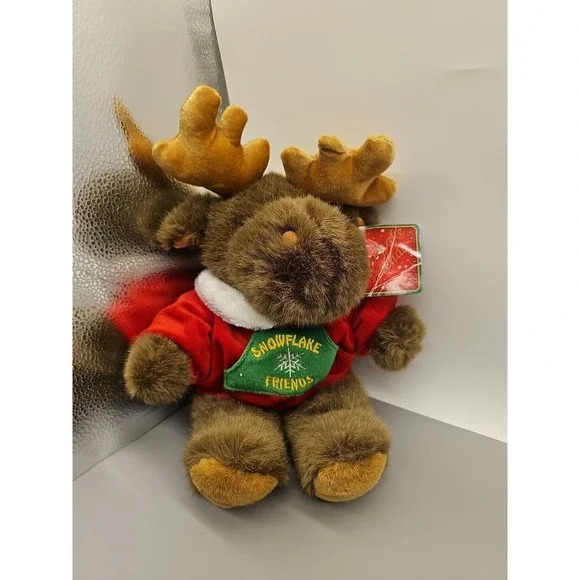 Dan Dee 2002 Snowflake Friends Moose‎ Stuffed Plush Christmas 16