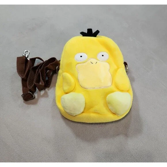 Pokémon Psyduck Plush Crossbody Bag Clear Pocket Cute Purse