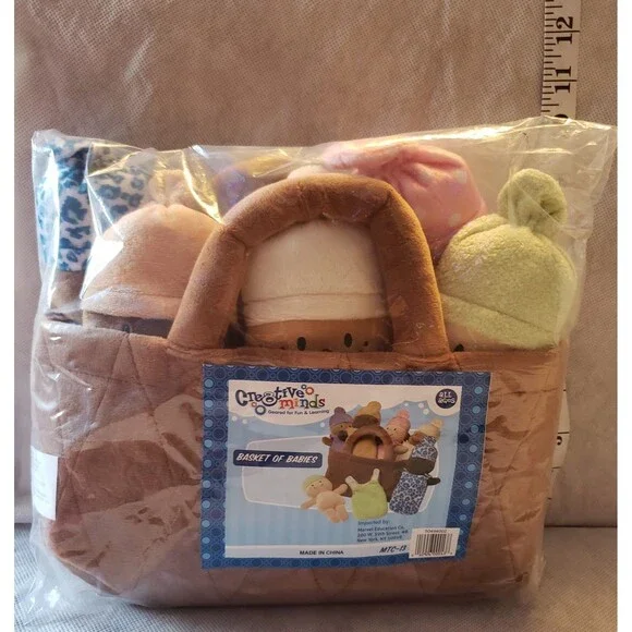 Creative Minds Basket of Babies Soft Baby Dolls, Sensory Toys, Multicultural,...