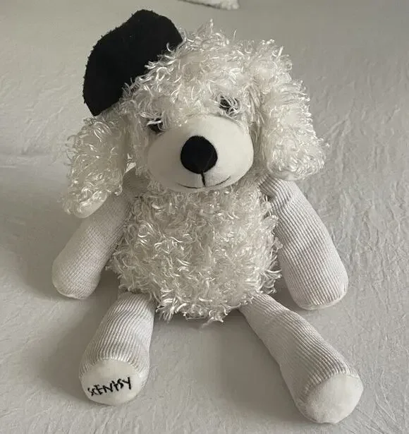 Scentsy Buddy Pari The Poodle Plush 15” White Dog Black Beret No Scent Pack