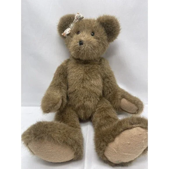 Boyd's Teddy Bear 13” Floral Bow Pink Heart on Foot Plush Stuffed Animal Toy