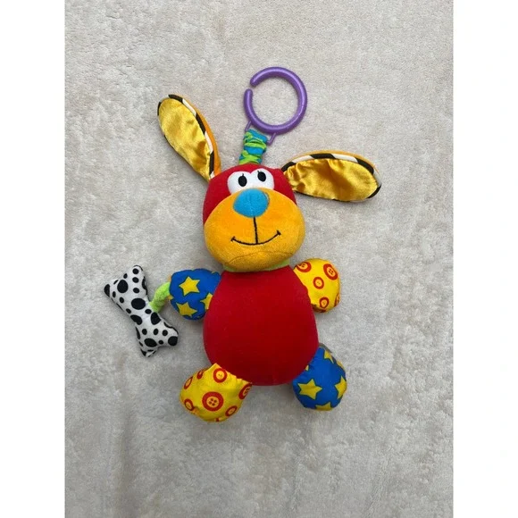 VTG Rare Lamaze Baby Einstein Pup Squeak Puppy Rattle Squeak Plush Toy 13.5