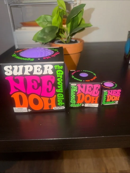Schylling Super NeeDoh Groovy Globe – Purple Stress Toy