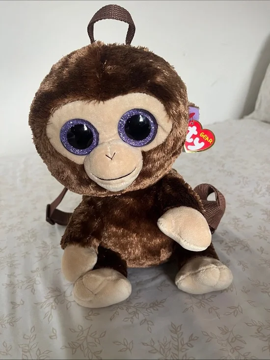 TY GEAR BEANIE BOOS COCONUT THE MONKEY PLUSH mini BACKPACK WITH ORIGINAL TAGS.
