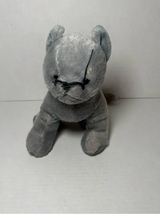 Y2K 2000s Ganz Webkinz Charcoal Cat Plush Stuffed Animal No Code