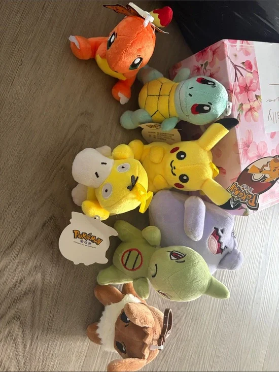 Pokemon Plush Collection with Yellow Pikachu & Multi-Color Characters