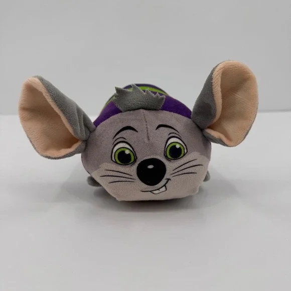 Chuck E Cheese Stackable Plush Mouse Mascot Purple Green Blue C Logo