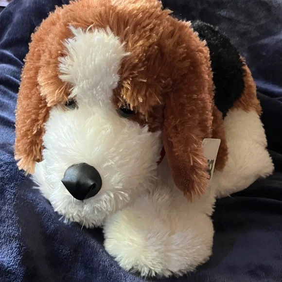 Cuddly Beagle Plush Toy with Scheels 2014 Bandana‎  - Brown, Black, and White