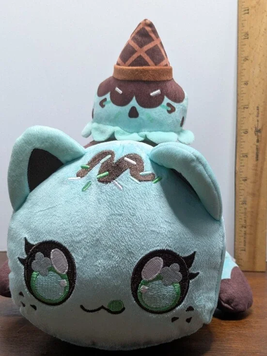 Aphmau MeeMeows 11” Plush Toy Mint Chip Ice Cream Cat