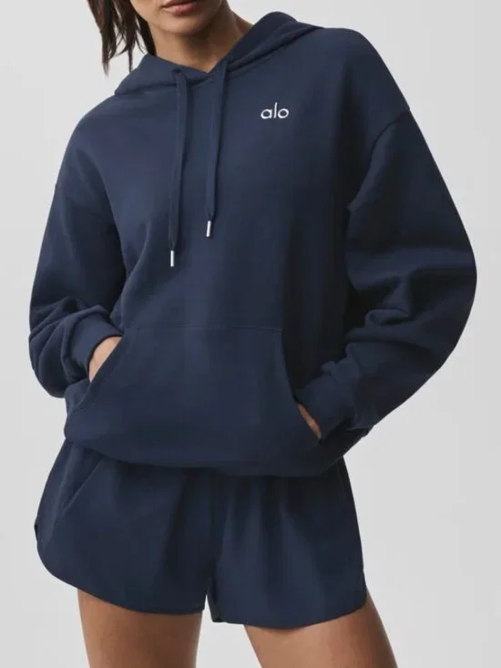 Alo Accolade Hoodie Sweatshirt - Navy NWT Size S