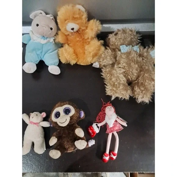 Unbranded Plush Stuffed Animals Unisex OS Multicolor Vtg Insp Lot of 6 Stuffies