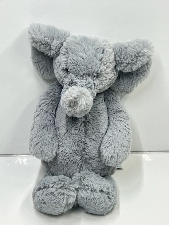 JELLYCAT London Retired Gray Soft Plush Bashful Elephant.