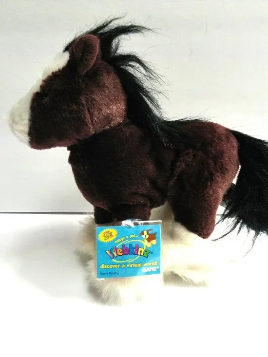 Clydesdale Horse Ganz Webkinz Plush Stuffed Animal HM139 Brown 8.5