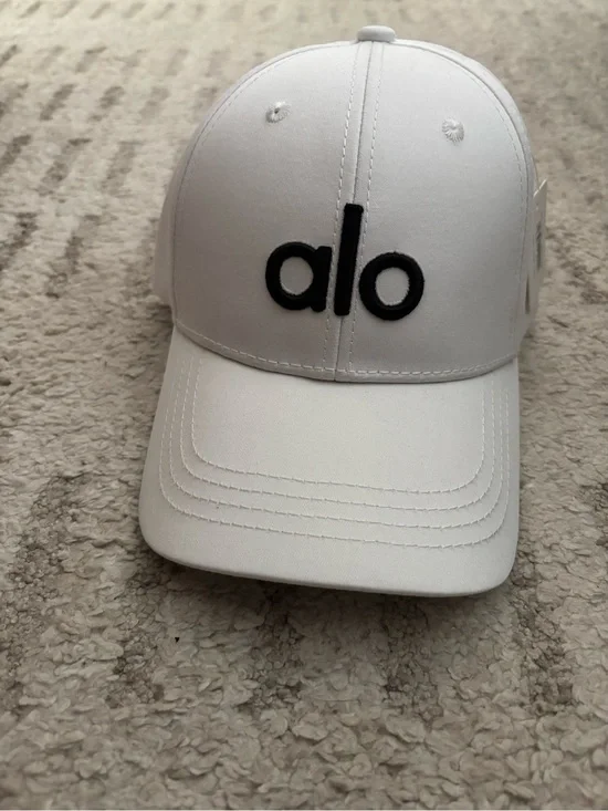 Alo White Logo Baseball Cap
