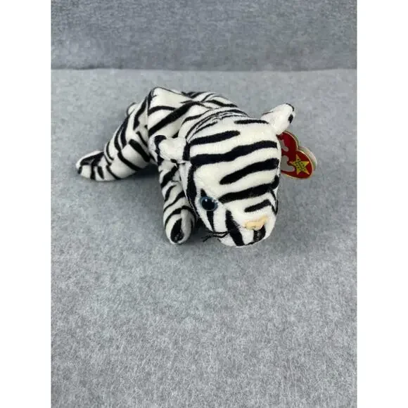 VTG Beanie Babies Blizzard Bean‎ Bag Plush Striped Tiger Cat 6