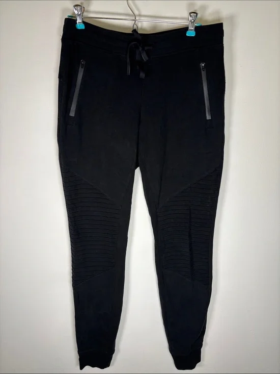 ALO Yoga Urban Moto Sweatpants Women's Medium Black Joggers