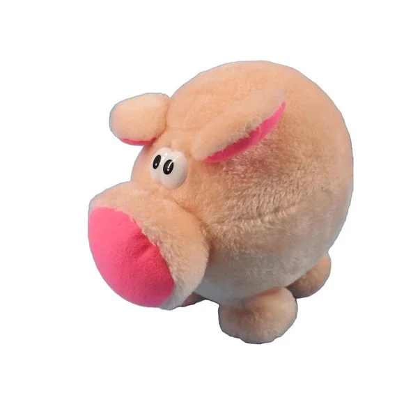 Vtg 80s Cloud 9 Plush Pig Carnival Prize Toy Dan Brechner Stuffed Animal 9