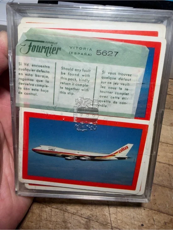 Vintage Deck Heraclio Fournier Airplane Playing Cards