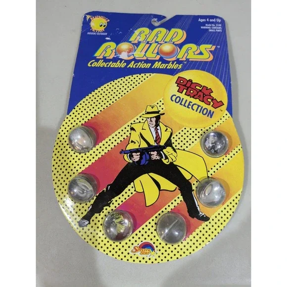 Vintage‎ 1990 Dick Tracy Disney On Card Rad Rollers Action  Rubber Balls