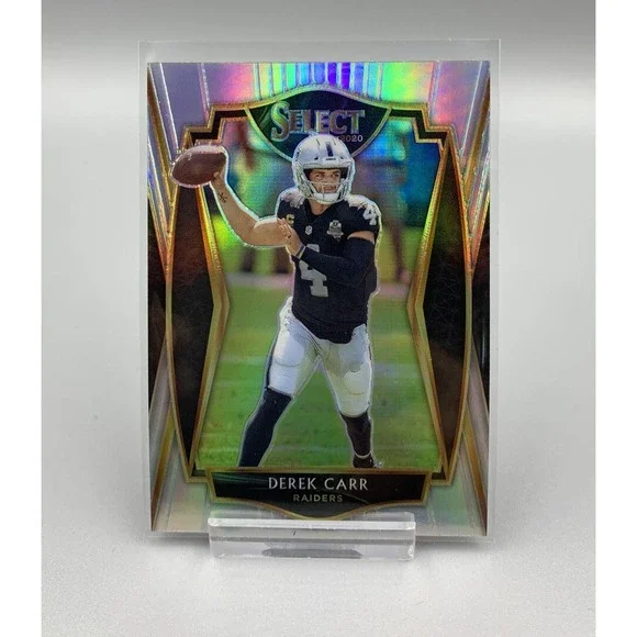 Raiders 2020 Panini Select DEREK CARR Premier Level Silver Prizm #132 Las‎ Vegas