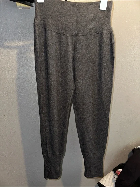 ALO Yoga Charcoal High-Waist Knit Joggers
