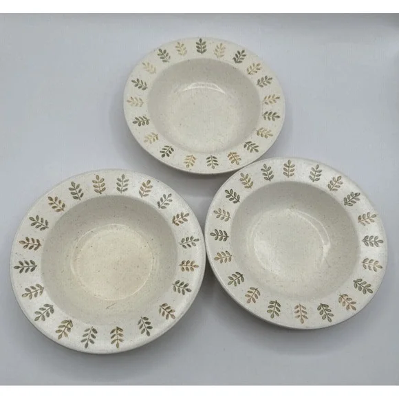 Vintage 1950s Metlox POPPYTRAIL Bowls Pepper Tree Pattern GREEN Lot‎ of 3