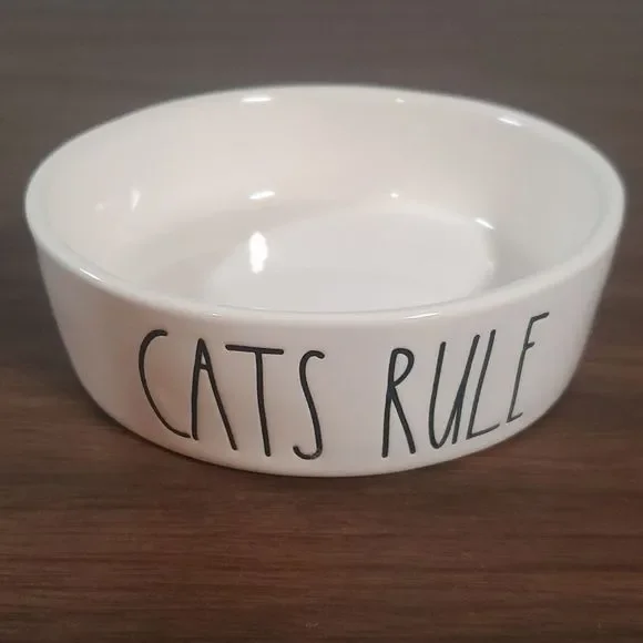 Rae Dunn Artisan Collection by Magenta Cats Rule Feline Bowl Kitty Kat Puss Meow