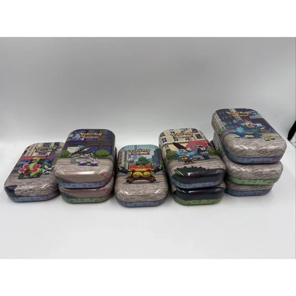 EMPTY Pokemon Lumiose City Mini Tins (No Packs) Comes with stickers Lot of 9