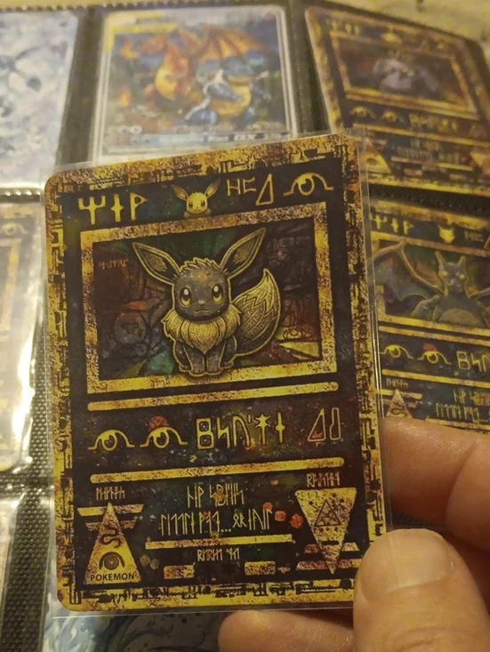 Eevee Gold-Accent Decorative Card Art - Brown & Gold
