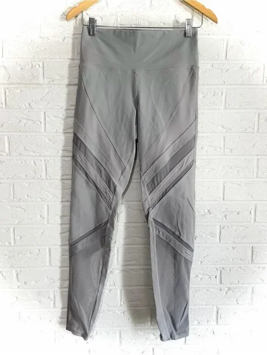 ALO Yoga High Waist Epic Legging Mesh Pattern Silver Gray Size Medium