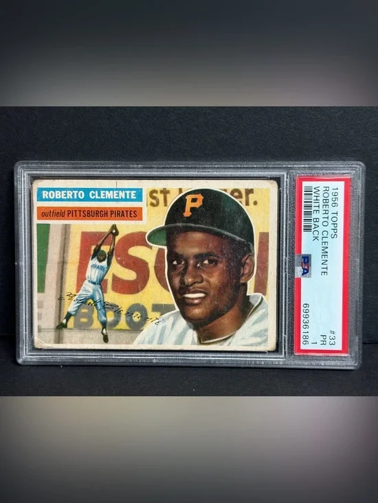 Roberto Clemente 1956 Topps #33 White Back Pittsburgh Pirates PSA 1