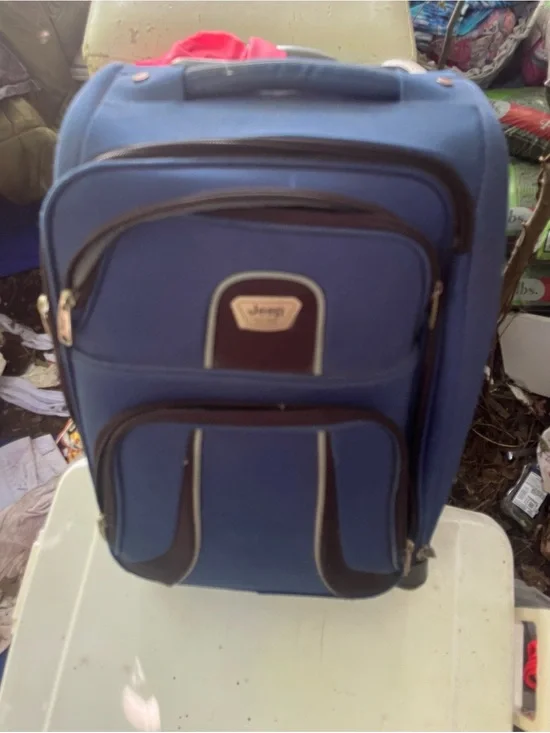 Jeep Blue Travel Suitcase with Front Organizer Pockets