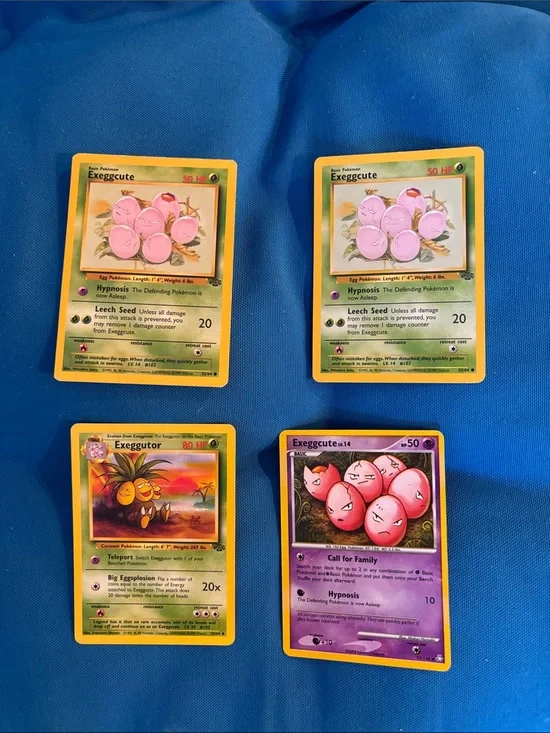 Pokémon Cards Exeggcute HP 50 Exeggutor HP 80 1995,1996,1998 2008 NWOTS