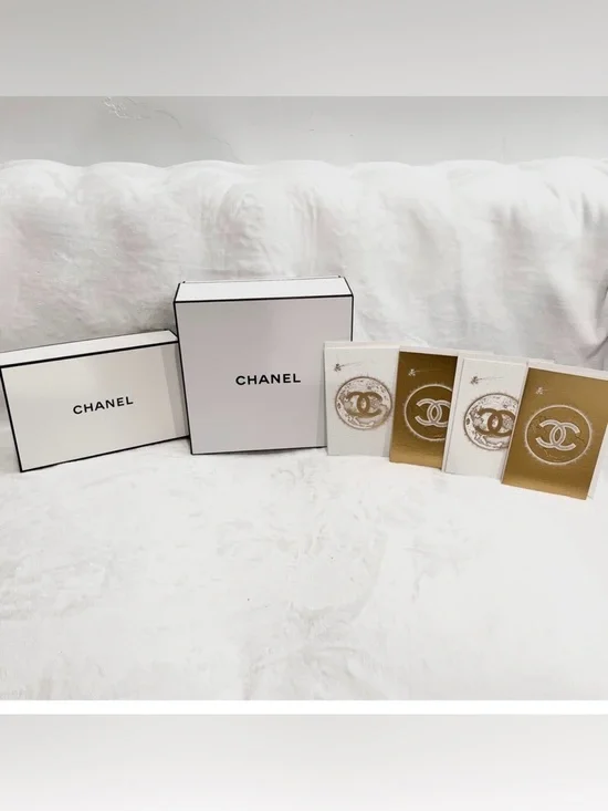 Chanel 6pc (2 Gift Boxes) and (2 Blank Greeting Cards) Bundle - NWT