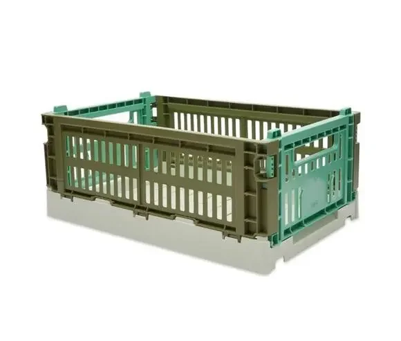 HAY Colour Crate Small Olive Mint Folding Storage Crates Pack of 10 New