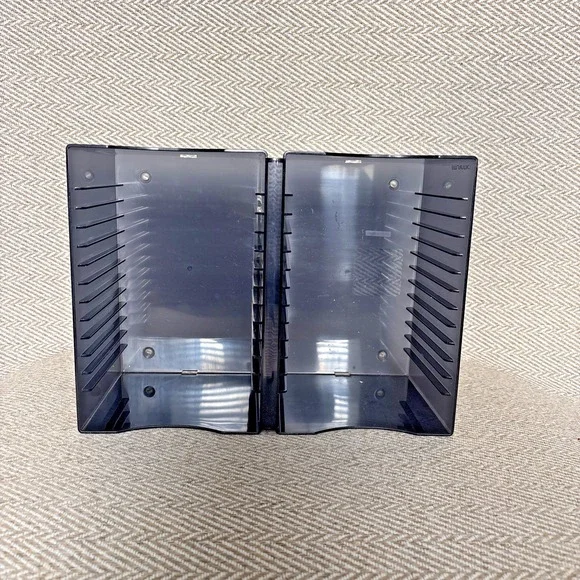 Atlantic Black Plastic Folding CD Storage Rack Dual Media Organizer Holder