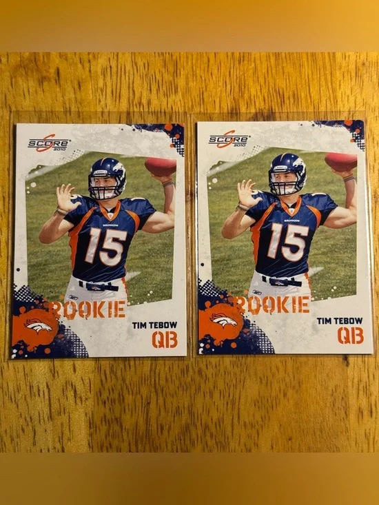 Tim Tebow Rookie Cards Panini Score (lot of 2)