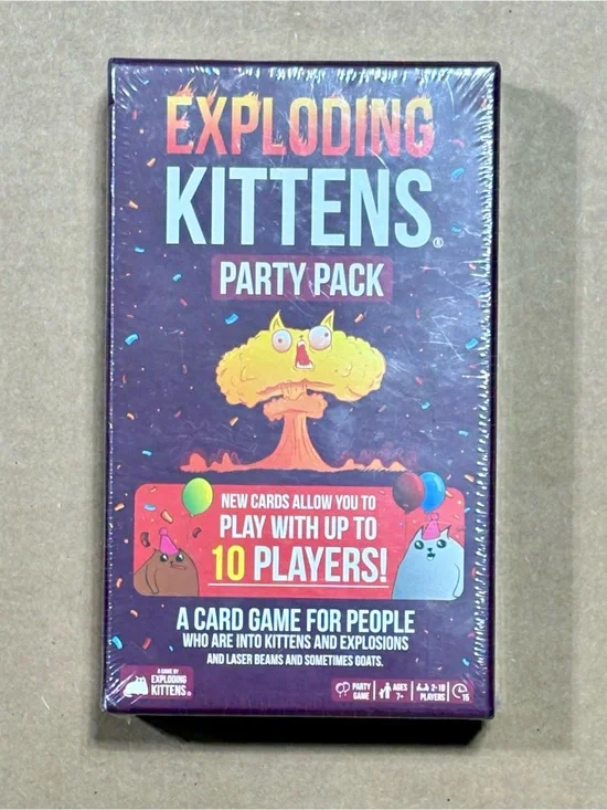 Exploding Kittens Party Pack Multiplayer Card Game for 2-10 Players 15 Mins NIB