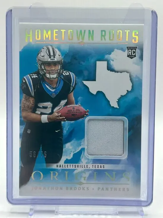 2024 Panini Origins Jonathon Brooks Rookie Hometown Roots Patch 56/75 Panthers