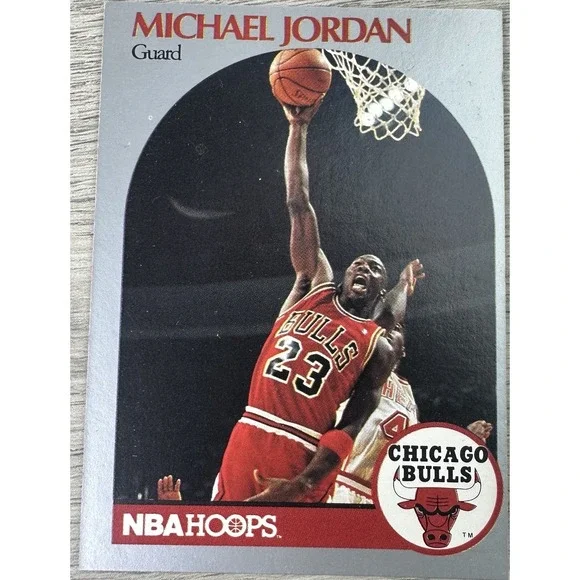 Michael Jordan 1990 NBA Hoops #65 Chicago Bulls Basketball Card